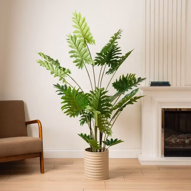Scottish Everlastings Ltd 175cm Real Touch Philodendron Tree in Green and Black – 1