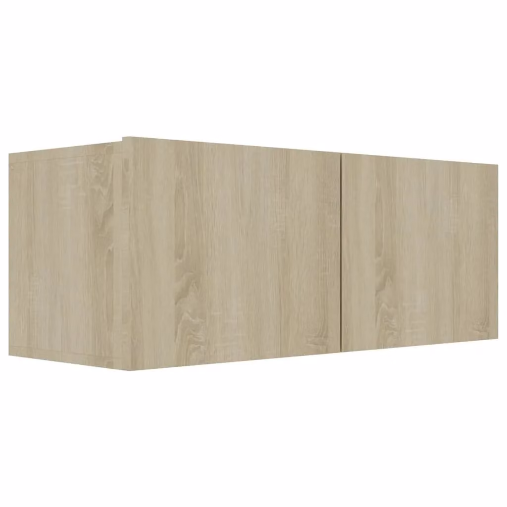 Berkfield Home 3-Piece Modern Wall-Mounted TV Cabinet Set in Sonoma Oak Brown and Beige MDF – 3