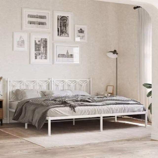 Berkfield Home Metal Headboard in White – 1