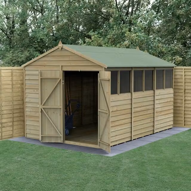 4LIFE Apex Wooden Gable Shed in Brown with Base