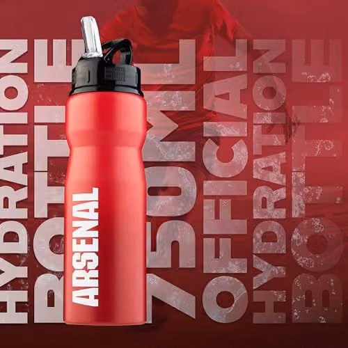 Hy-Pro International Arsenal F.C. Aluminium Sports Water Bottle with Straw, Red, 750ml – 3