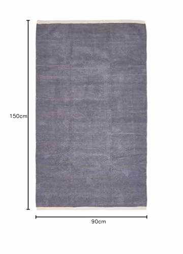 Homescapes Plain Chenille Cotton Rug in Grey, W: 90 cm, D: 150 cm – 3