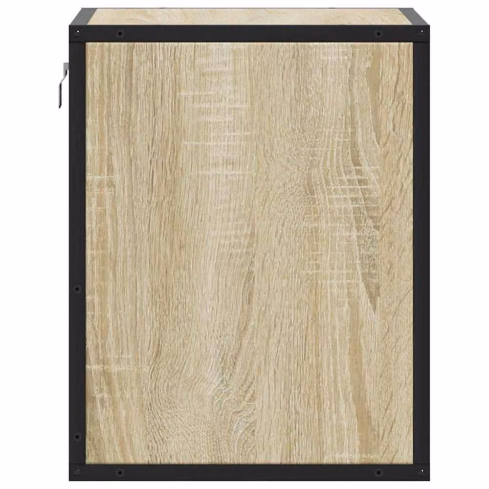 Berkfield Home Wall-mounted Bedside Cabinet in Sonoma Oak, Light Tan, W/D/H: 40 x 31 x 39.5 cm – 6
