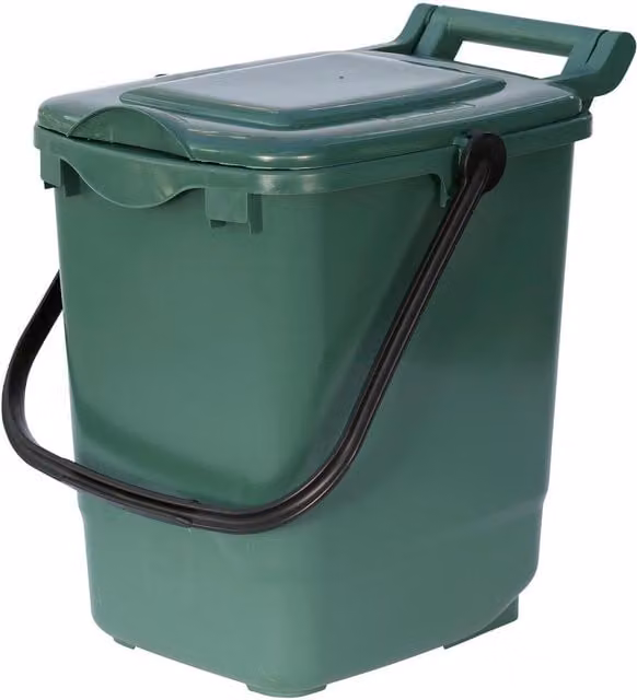 23l Green Plastic Kerbside Caddy with Flip Lid