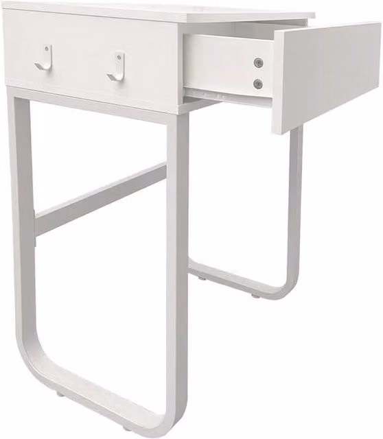 KORVIXA White Modern Corner Desk with Drawers for Home Office or Bedroom, W/D/H: 120 x 60 x 76 cm