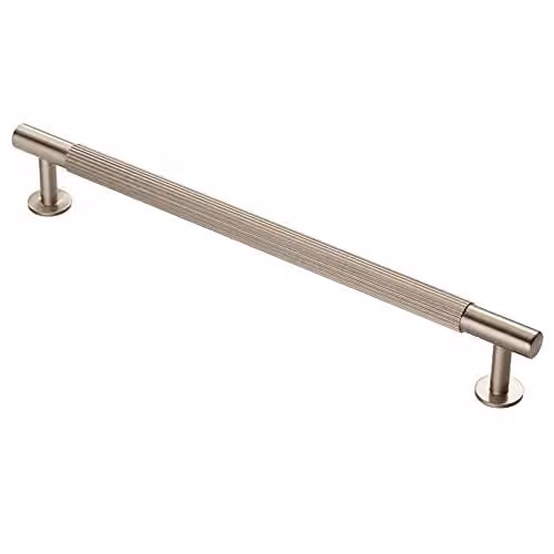 Loops Lined Bar Door Pull Handle in Brushed Silver, W: 27.4 cm, D: 1.3 cm
