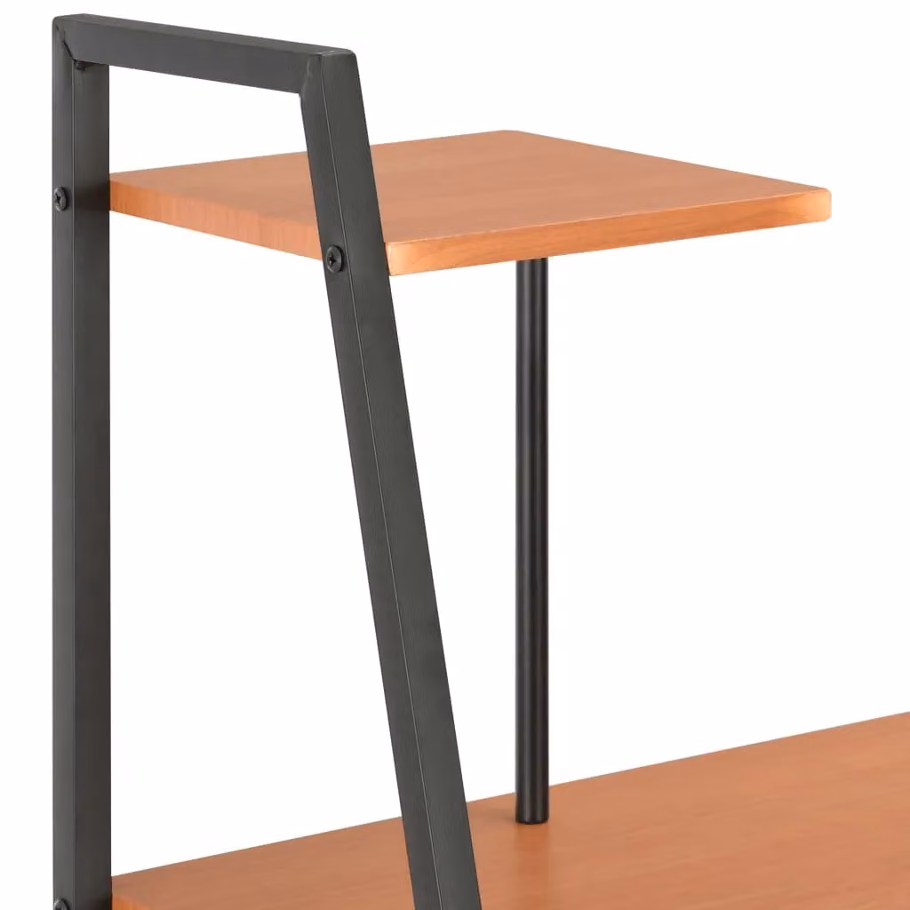 Berkfield Modern Writing Desk with Shelving Unit in Black and Brown, W/D/H: 102 x 50 x 117 cm – 2