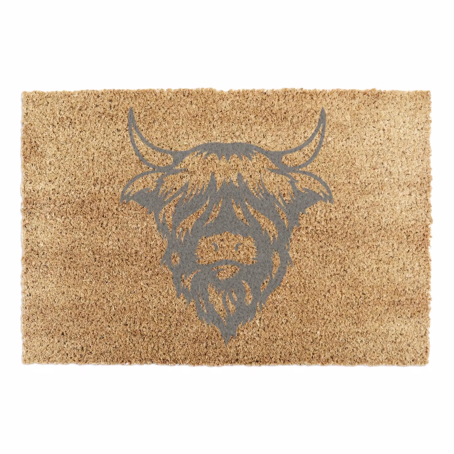 Artsy Mats Grey Highland Cow Doormat, W: 60 cm, D: 40 cm – 4