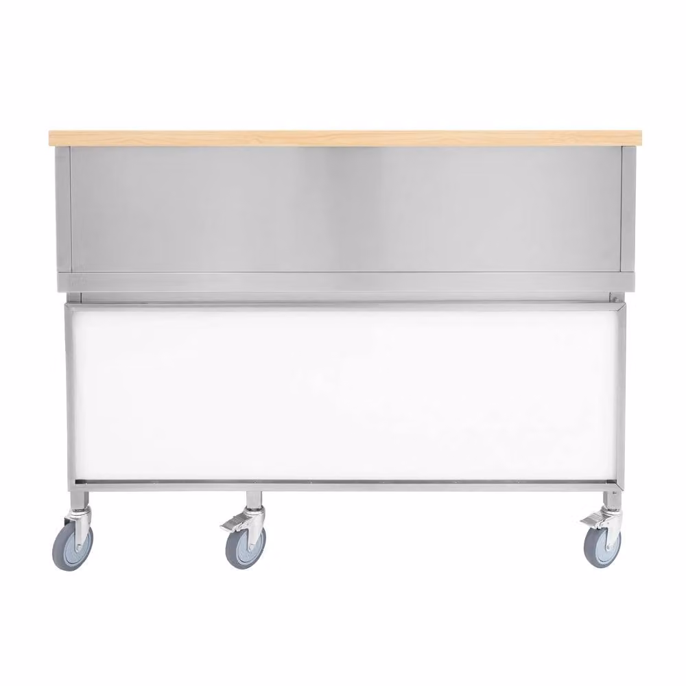 Monstershop Mobile Cocktail Bar Station in Silver with Castors – 3
