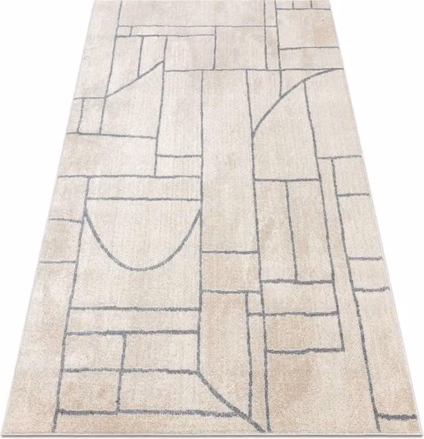 RugsX Fusion Geometric Modern Rectangular Rug in Yellow, W: 80 cm, L: 150 cm