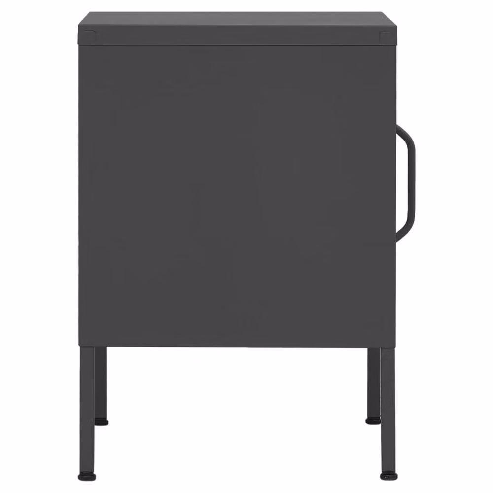 Berkfield Home Anthracite Metal Nightstand in Grey, W/D/H: 35 x 35 x 51 cm – 4