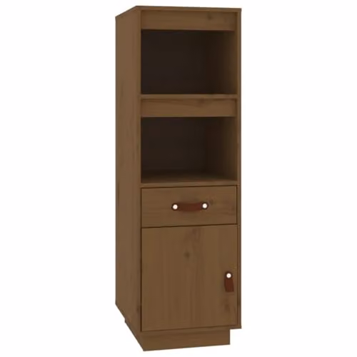 vidaXL Highboard in Honey Brown Solid Pine Wood, W/D/H: 34 x 40 x 108.5 cm