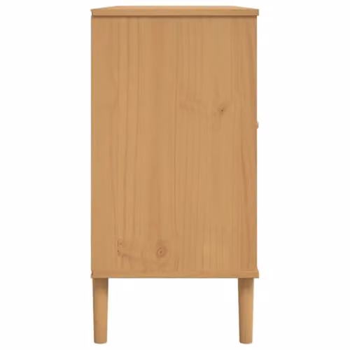 vidaXL SENJA Sideboard in Brown Solid Pine Wood with Rattan Look, W/D/H: 112 x 40 x 80 cm – 3