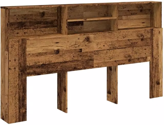 Berkfield Home Headboard Cabinet in Old Wood Brown, W/D/H: 180 x 19 x 103.5 cm – 1