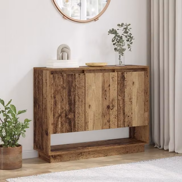 Berkfield Home Rustic Brown Engineered Wood Sideboard with Shelf and Door W/D/H: 97 x 29 x 75 cm – 1