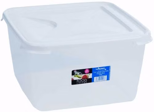 Wham Cook Essen Food Storage Box with Snap Lid, 15 l, Transparent/White/Multicolour