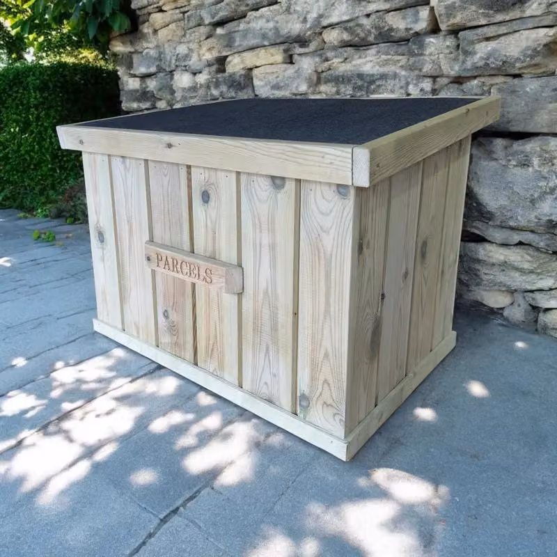 Bespoke Outdoor Rustic Brown Wood Garden Storage Box W/D/H: 50 x 50 x 50 cm – 2