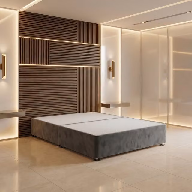 Somnior Beds Ltd Grey Plush Velvet Upholstered Divan Bed Base with Drawers, W/D/H: 120 x 200 cm