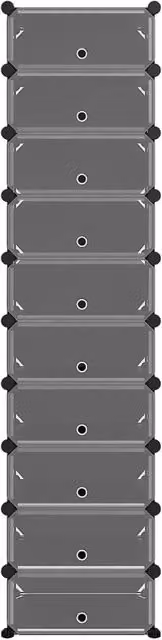 Berkfield Home Black Modern Freestanding Shoe Rack with Roll Shutter Doors, W/D/H: 44 x 32 x 174 cm