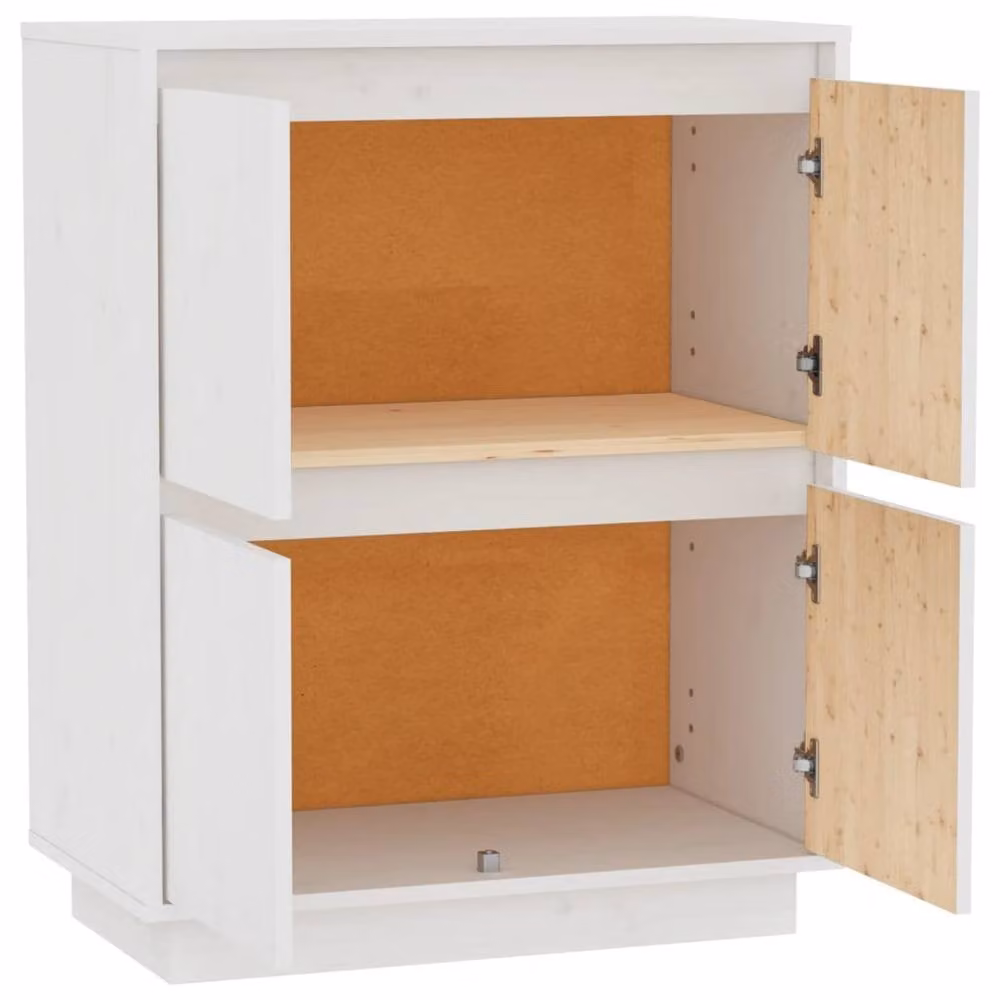 Berkfield Home White Solid Wood Pine Sideboard W/D/H: 60 x 34 x 75 cm – 3