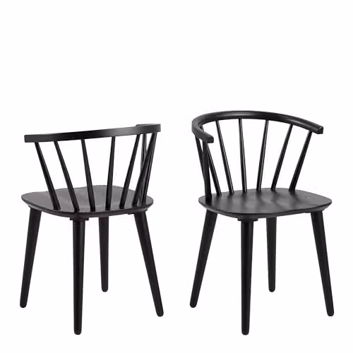 Actona Christo Oak Rectangular Dining Table and 6 Black Ida Dining Chairs Set – 4
