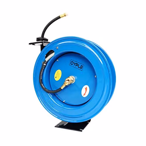 Oypla Spring Retractable Air Line Compressor Hose Reel, Blue – 2