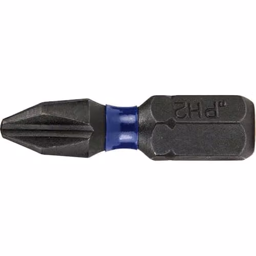 IRWIN Impact Pro Performance PH2 Screwdriver Bits, 25mm, Pack of 2, Black and Multicolour