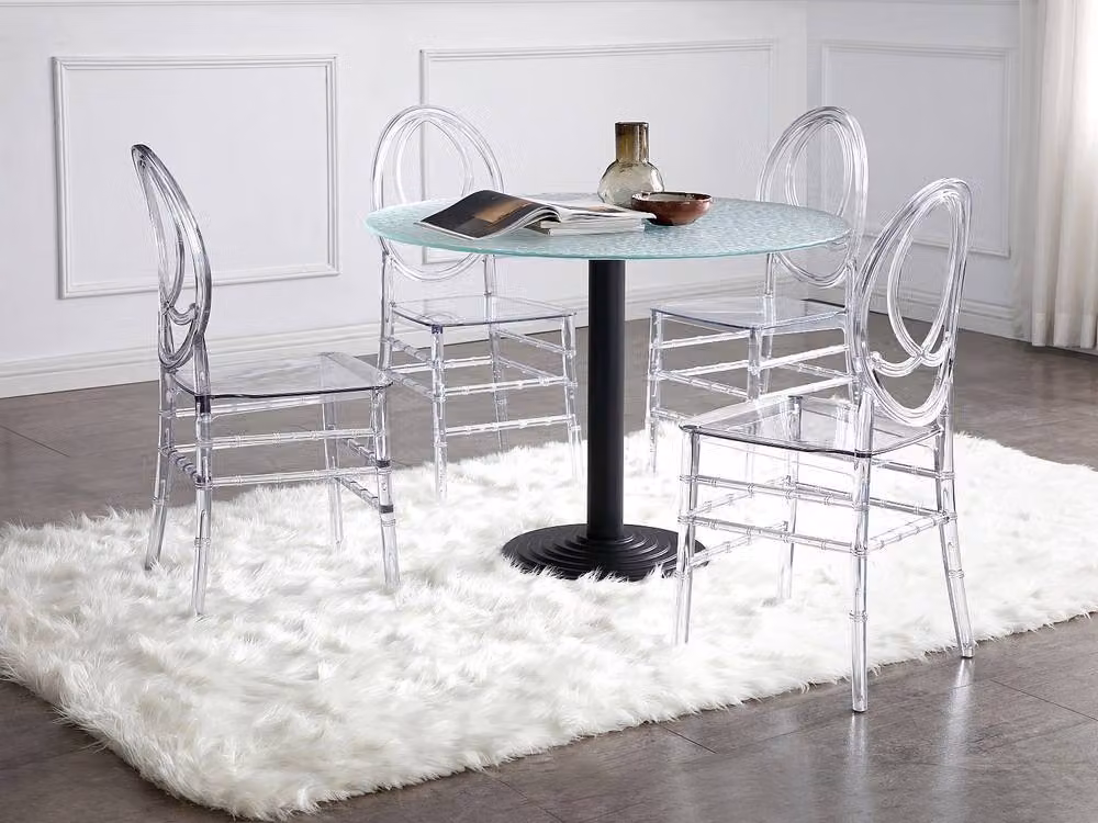 Vente-unique Amaline Set of 2 Solid Polycarbonate Chairs in Clear Transparent – 3