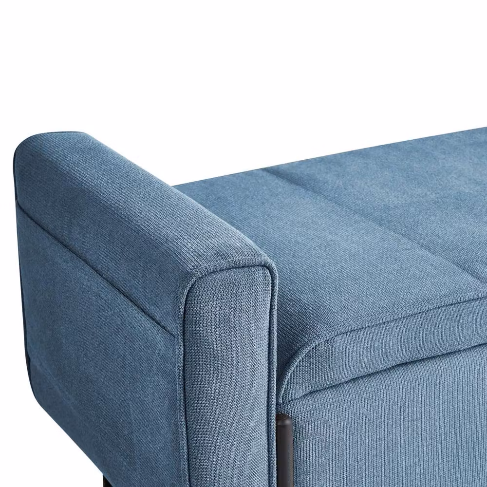 Wyld Haus Blue Water-Repellent Lift-Top Storage Bench with Metal Legs – 5