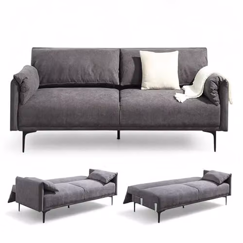 OAT Home Padstow 3 Seater Click Clack Sofa Bed in Natural and Charcoal Grey – 3