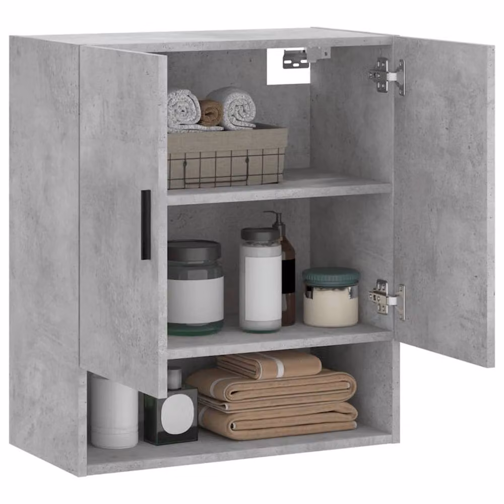 Berkfield Home Wall Mounted Cabinet in Concrete Grey, W/D/H: 60 x 31 x 70 cm – 2