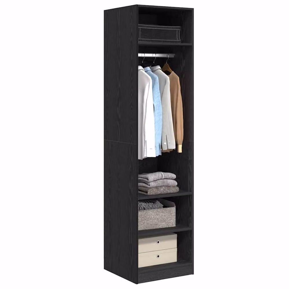 Berkfield Home Modern Black Oak Wardrobe with Internal Shelves, W/D/H: 50 x 50 x 200 cm – 3