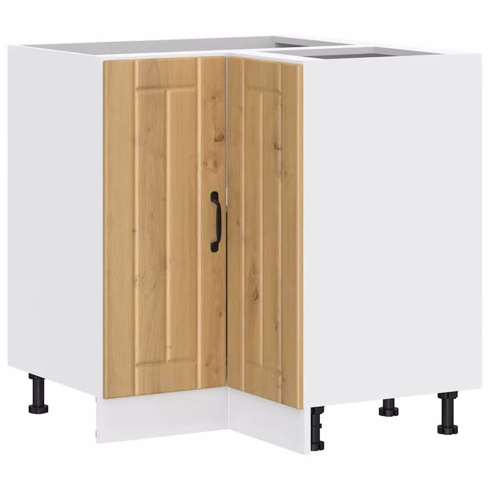 Berkfield Home Lucca Artisan Oak Kitchen Corner Base Cabinet in Brown, W/D/H: 75.5 x 81.5 x 20.0 cm – 2