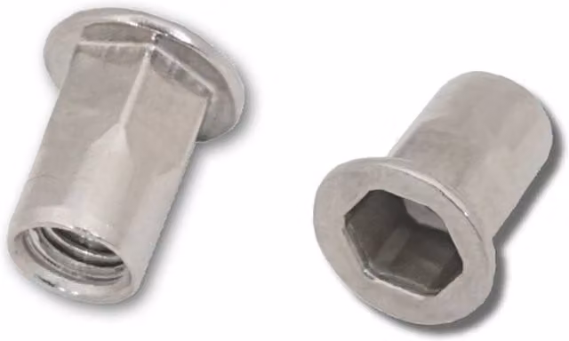 JRP Riveting Products M10 x 21.0 Stainless Steel Rivet Nuts, Silver, Box of 250