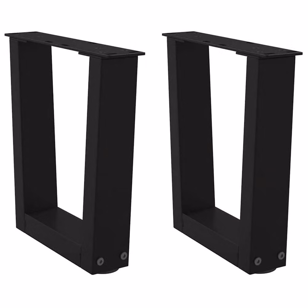 Berkfield Home Modern V-Shape Dining Table Legs, 2 Pieces, Black Steel – 2