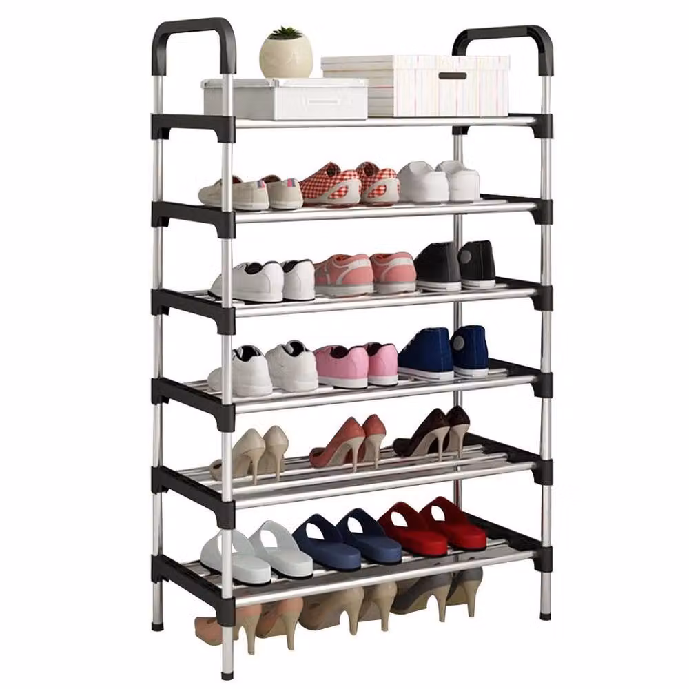 Kelvenix 6 Tier Black Freestanding Shoe Storage Rack – 2