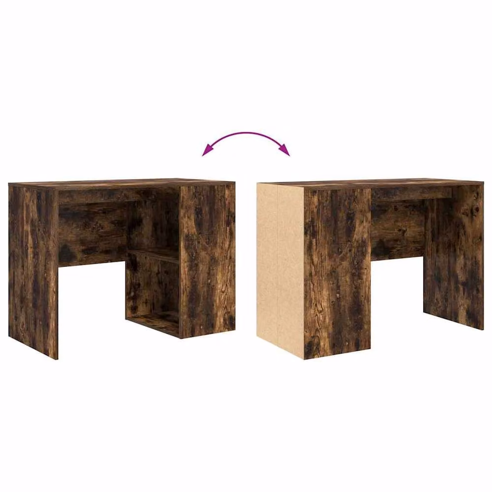 Berkfield Home Modern Writing Desk in Smoked Oak Brown – 7
