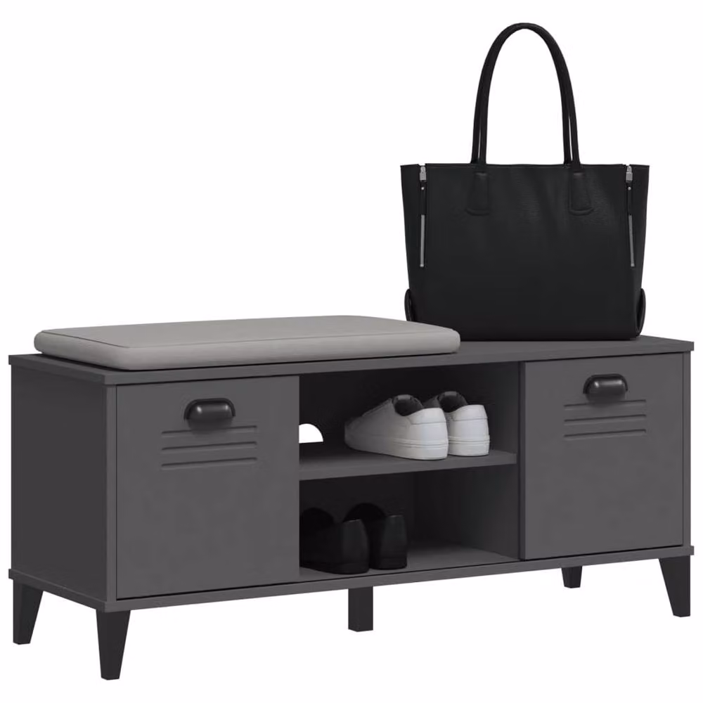 Berkfield Home VIKEN Shoe Bench in Anthracite Grey, W/D/H: 106 x 35 x 45 cm – 4