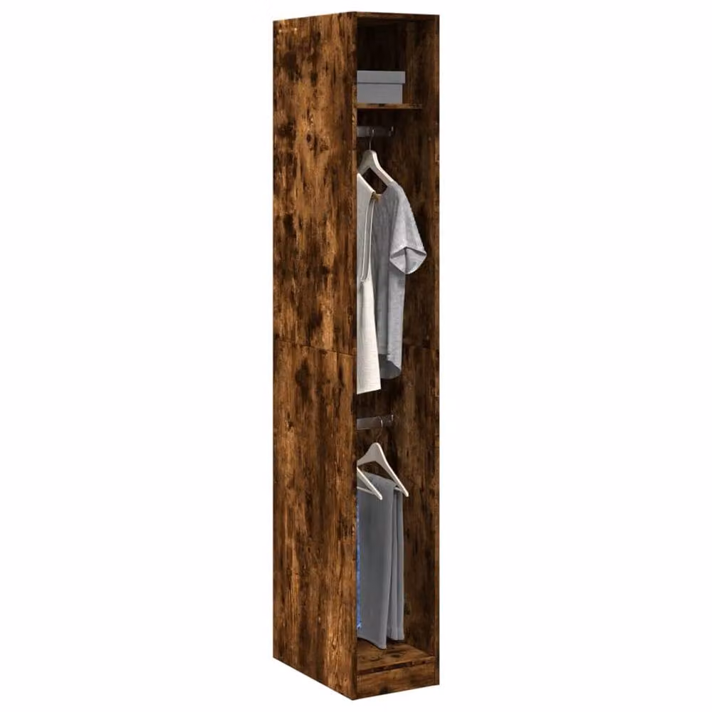 Berkfield Home Smoked Oak Wardrobe in Brown, W/D/H: 30 x 50 x 200 cm – 2