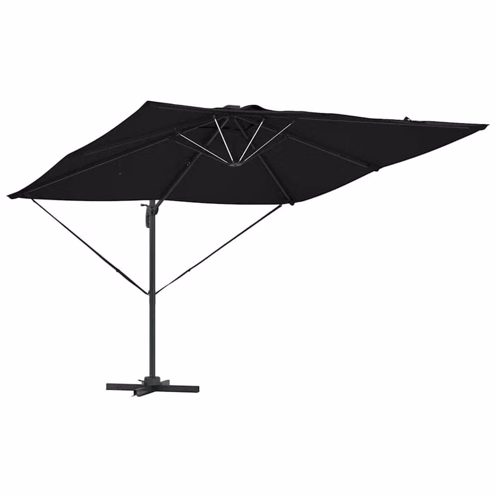 Berkfield Home Roma Cantilever Parasol with LEDs in Black, W: 286 cm, D: 285 cm, H: 270 cm – 4