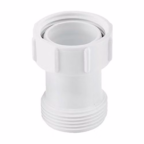 McAlpine T12A-1 White Plastic Female to Male Coupling 1.25 inch BSP x 1 inch