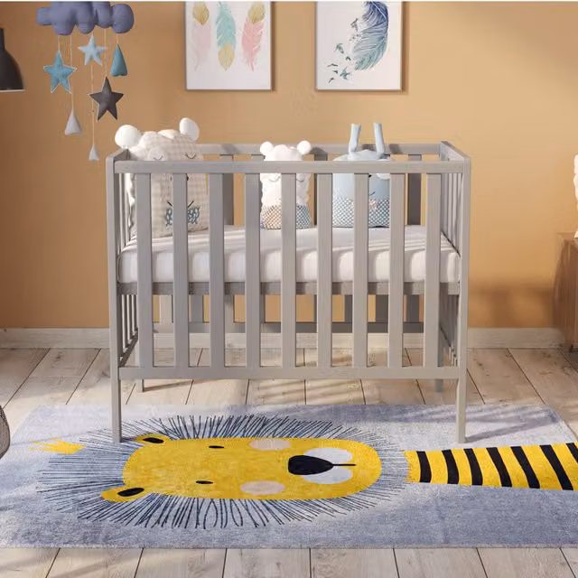 Love For Sleep Paris Space Saver Cot with Mattress in Grey
