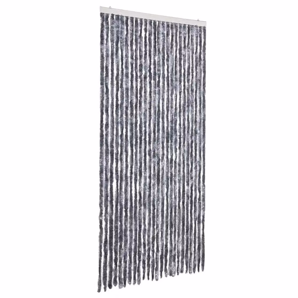 Berkfield Home Silver Chenille Insect Curtain, W: 100 cm, H: 220 cm – 2