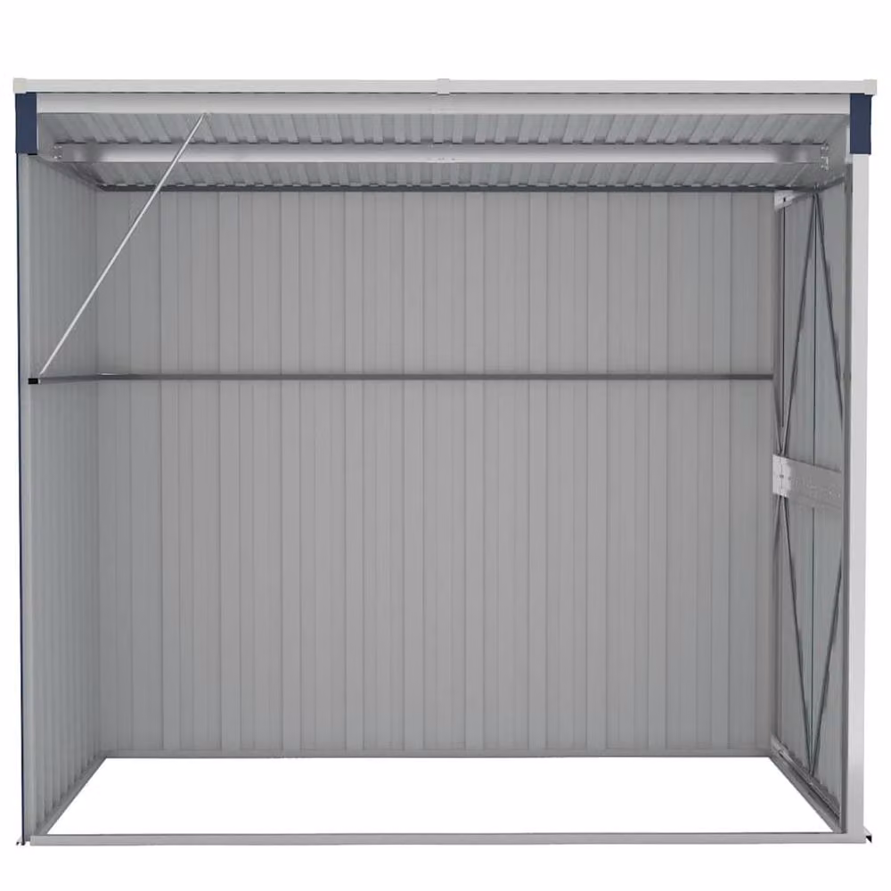 Berkfield Home Wall-mounted Lean-to Garden Shed in Anthracite and Dark Navy, W/D/H: 118 x 194 x 178 cm – 4