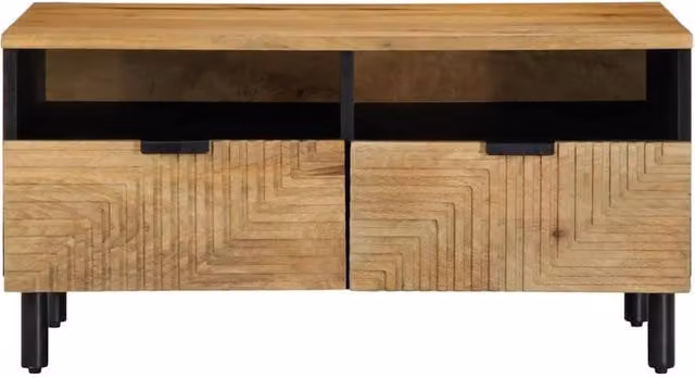 Berkfield Home Beautiful Coffee Table in Brown Solid Mango Wood, W/D/H: 80 x 54 x 40 cm – 1