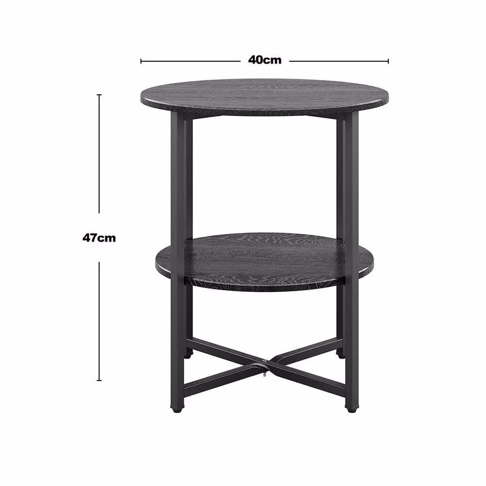 EONLION Black Round Side Table and Plant Stand with X-Frame Design, Height: 100 cm – 1