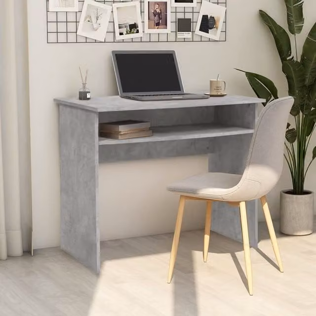 Berkfield Home Modern Computer Desk in Grey, W/D/H: 90 x 50 x 74 cm – 1