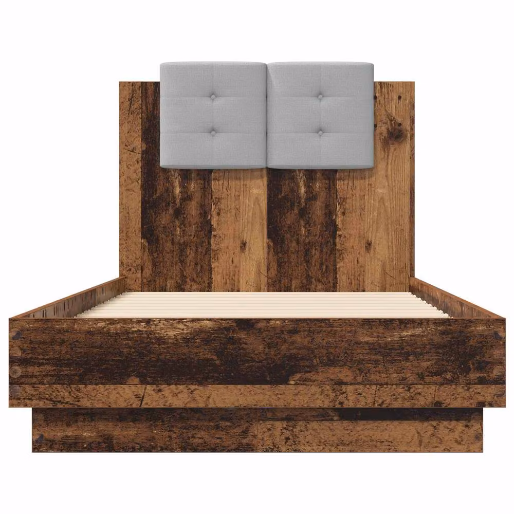Berkfield Home Modern Bed Frame with Under-Bed LED Lighting in Brown Engineered Wood, W: 80 cm, L: 200 cm – 3