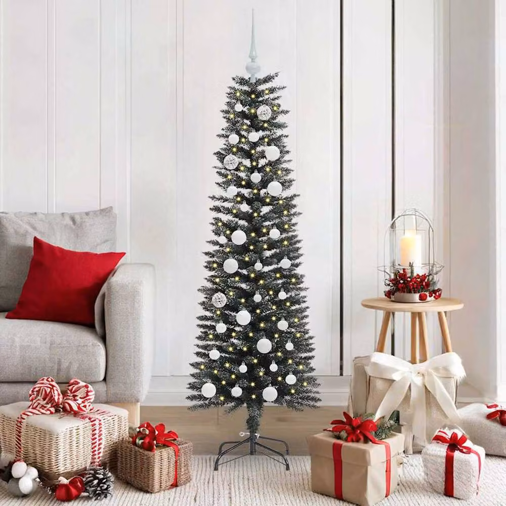 Berkfield Home Elegant Artificial Christmas Tree with 150 LEDs, Green, H x W x D: 150 x 43 x 43 cm – 2