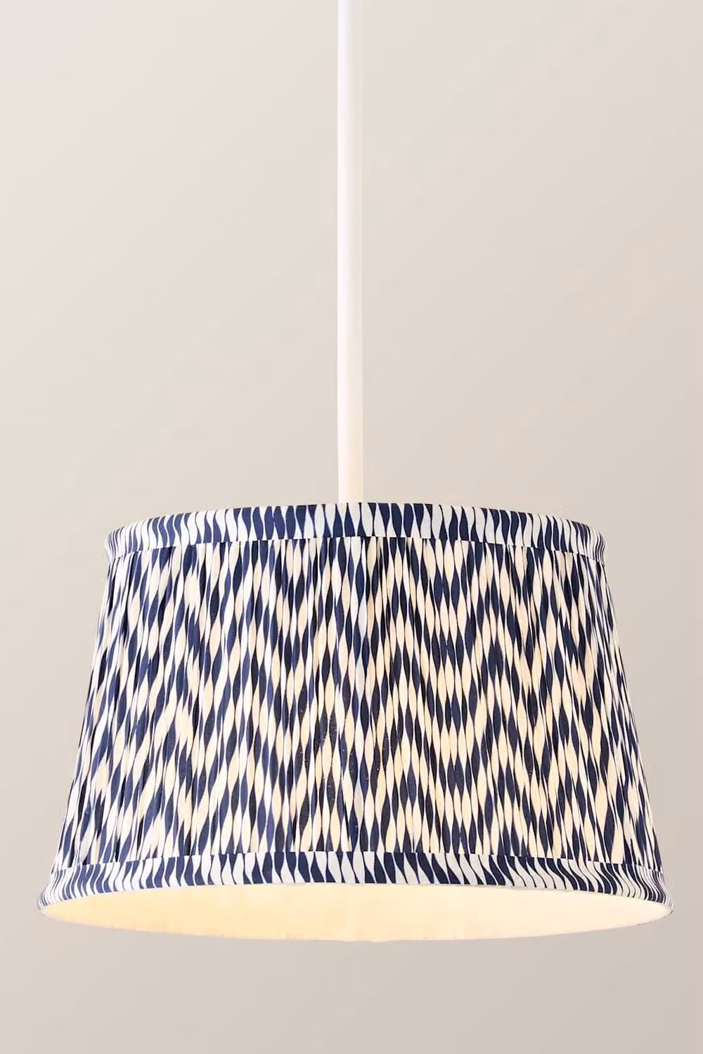ValueLights Saffira Small Navy Blue Pleated Chevron Taper Easy Fit Pendant Lamp Shade – 3